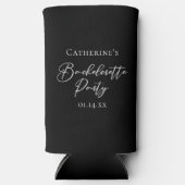 Chic Zwart Witte Bruidsfeest Favor Seltzer Blikjeskoeler (Voorkant)