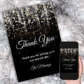Chic zwart zilver goud vakantie lichten dank u kaart