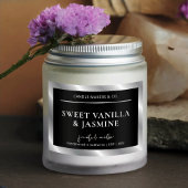 Chic Zwart & Zilver Product Verpakking Kaars Label Voedselcontainer Etiket