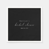 Chic zwarte achtergrond Vrijgezellenfeest servette Servet (Voorkant)