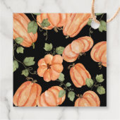 Chic Zwarte Herfst Pompoen Baby shower Bedankt Bedankjes Labels (Achterkant)