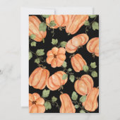 Chic Zwarte Herfst Pompoen Baby shower Kaart (Achterkant)