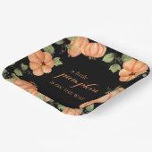 Chic Zwarte Herfst Pompoen Baby shower Papieren Bordje (Gebogen)