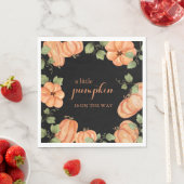 Chic Zwarte Herfst Pompoen Baby shower Servet (Insitu)