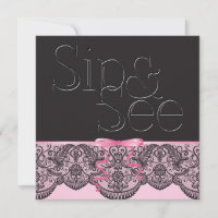 Chic zwarte kant en roze sip en zie 2