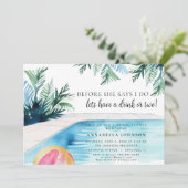 Chic zwembad party vrijgezellenfeest hebben een dr kaart (Staand voorkant)