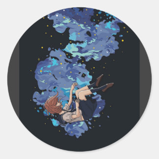 Chica al vacío ronde sticker