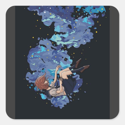 Chica al vacío vierkante sticker (Voorkant)