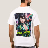 Chica Anime en Pista de Drift - PhonkThrillz T-shirt (Achterkant)
