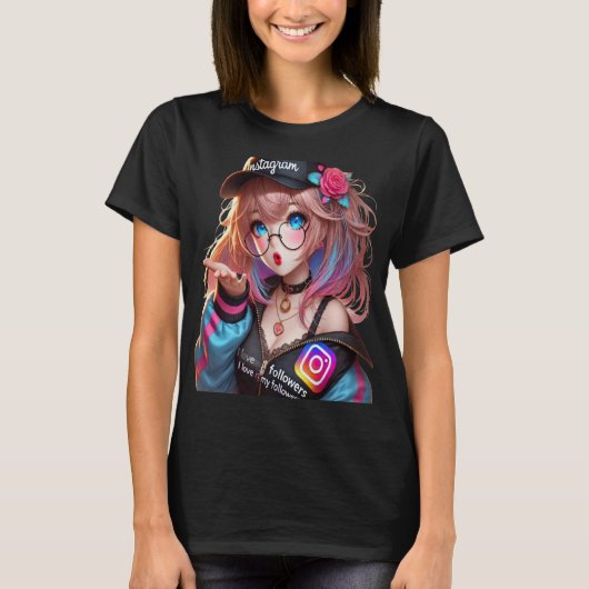 CHICA ANIME MILLY Q AGRADECIENDO A SUS SEGUIDORES T-SHIRT (Voorkant)