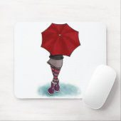 chica con paraguas alfombrilla muismat (Met muis)