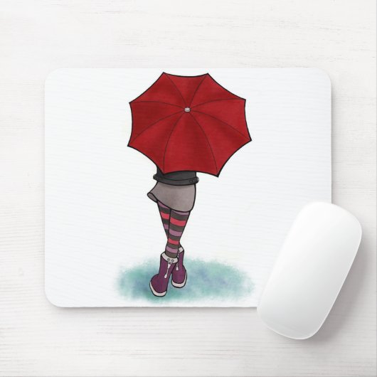 chica con paraguas alfombrilla muismat (Met muis)