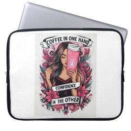Chica del café laptop sleeve
