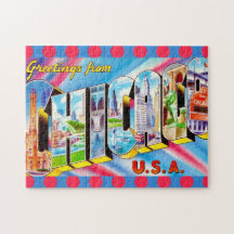 Chicago 11x14 Kleurrijke Postkaartpuzzel