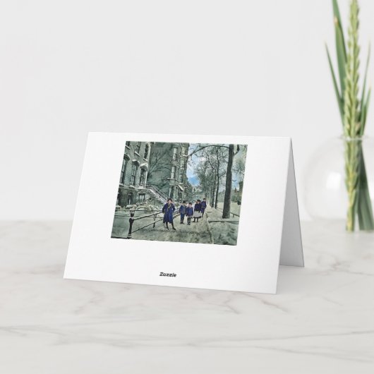 Chicago 1898 Kinderen in Winter Snow Lincoln Park Feestdagen Kaart (Achterkant)