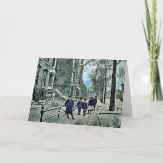 Chicago 1898 Kinderen in Winter Snow Lincoln Park Feestdagen Kaart