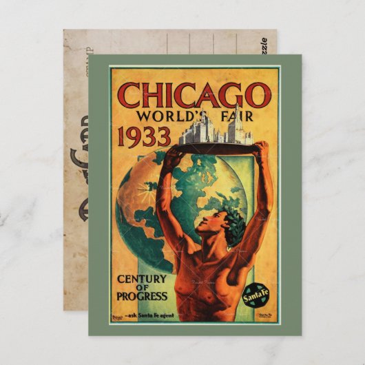 Chicago 1933 World's Fair  Briefkaart (Voorkant / Achterkant)