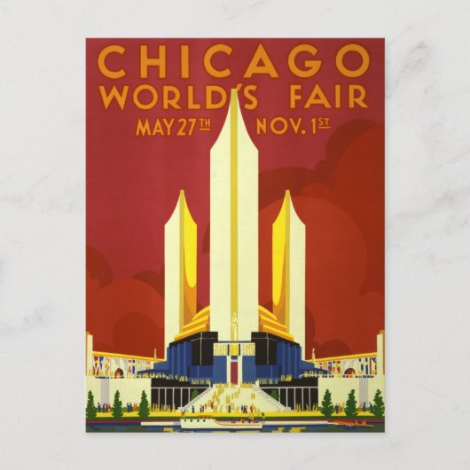 Chicago 1933 World's Fair Briefkaart (Voorkant)