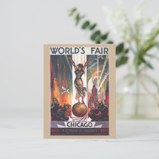 Chicago 1933 World's Fair  Briefkaart (Staand voorkant)