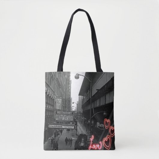 Chicago 1960: Blackhawk Restaurant Sign Neon Love Tote Bag (Voorkant)