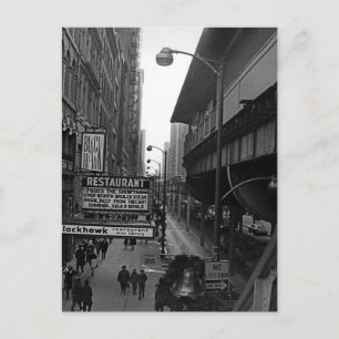 Chicago 1960 Blackhawk Restaurant Sign Street Briefkaart