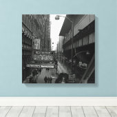 Chicago 1960 Blackhawk Restaurant Sign Street Canvas Afdruk (Insitu (Houten vloer))