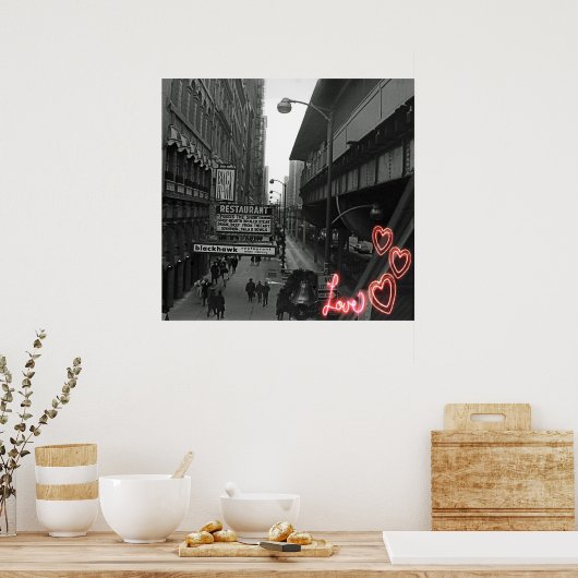 Chicago 1960 Blackhawk Restaurant Sign Street Poster (Keuken)