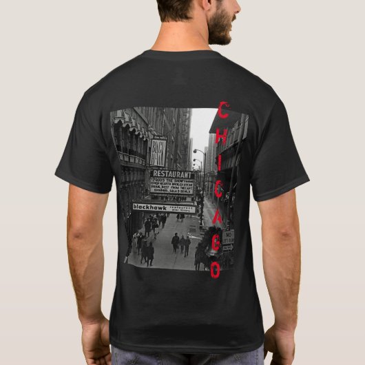 Chicago 1960 Blackhawk Restaurant Sign Street T-shirt (Achterkant)