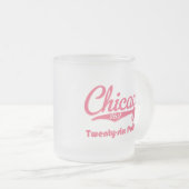 Chicago 26.2 Roze marathon Mok glas (Voorkant rechts)