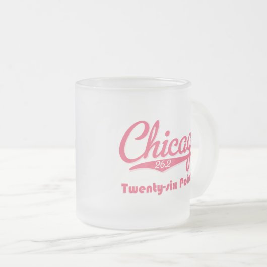 Chicago 26.2 Roze marathon Mok glas (Voorkant rechts)