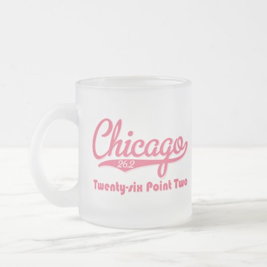 Chicago 26.2 Roze marathon Mok glas (Links)