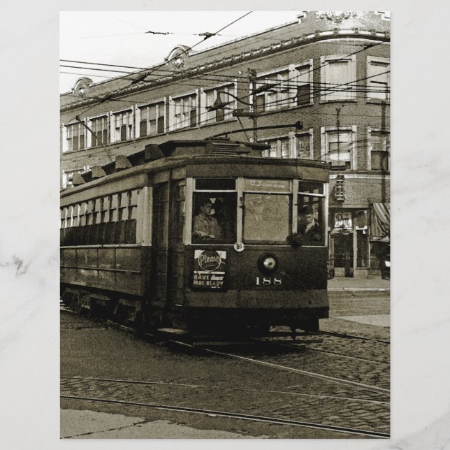 CHICAGO 63RD EN WESTERN 1952 TROLLEY ART SEPIA (Voorkant)