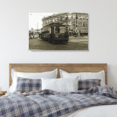 CHICAGO 63RD EN WESTERN 1952 TROLLEY ART SEPIA CANVAS AFDRUK (Insitu (Slaapkamer))