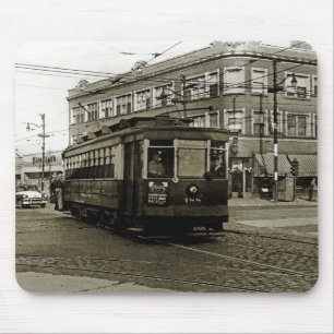 CHICAGO 63RD EN WESTERN 1952 TROLLEY ART SEPIA MUISMAT