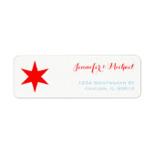 Chicago 6-punts Sjabloon Star Label | Rood Blauw (Voorkant)