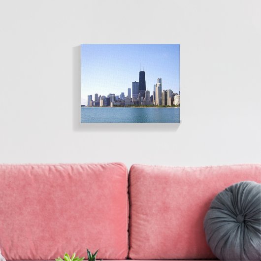 Chicago aan de overkant van het meer canvas afdruk (Insitu (Woonkamer))