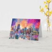 Chicago Abstracte Kunst Kaart (Gele Bloem)