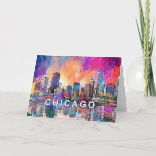 Chicago Abstracte Kunst Kaart (Voorkant)