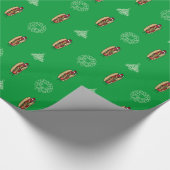 Chicago-achtige hotdogs kerstkerstkerstman cadeaupapier (Hoek)