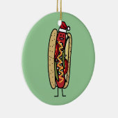 Chicago-achtige hotdogs kerstkerstkerstman keramisch ornament (Rechts)