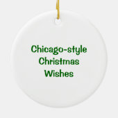 Chicago-achtige hotdogs kerstkerstkerstman keramisch ornament (Achterkant)