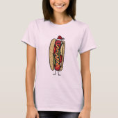 Chicago-achtige hotdogs kerstkerstkerstman t-shirt (Voorkant)