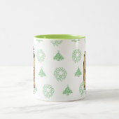 Chicago-achtige hotdogs kerstkerstkerstman tweekleurige koffiemok (Center)