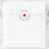Chicago-adres Chicago, vlag 6-punts Star Ronde Sticker (Tas)