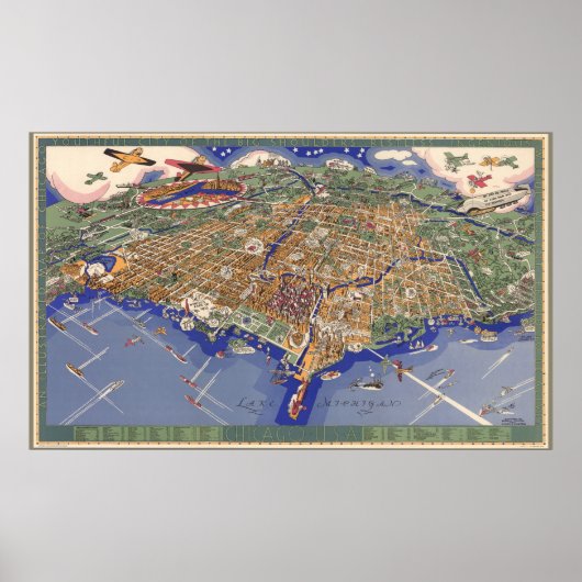 Chicago -  afbeelding map - 1933 poster (Voorkant)