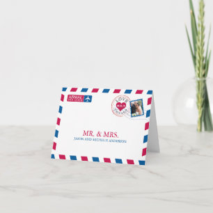 Chicago Airmail Wedding Hartelijk dank Bedankkaart