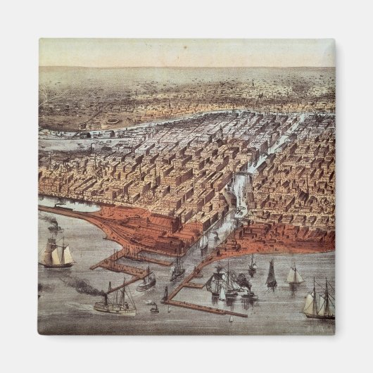 Chicago als het ware, c.1880 magneet (Voorkant)