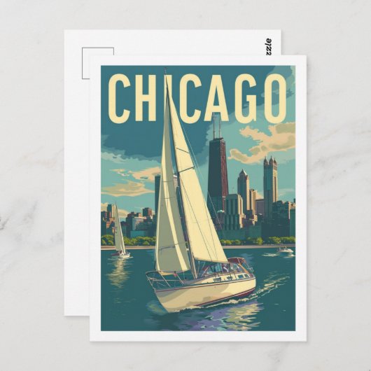Chicago America Vintage Beroemde Reisplaats Briefkaart (Voorkant / Achterkant)