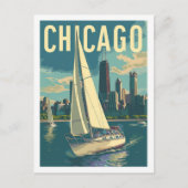 Chicago America Vintage Beroemde Reisplaats Briefkaart (Voorkant)