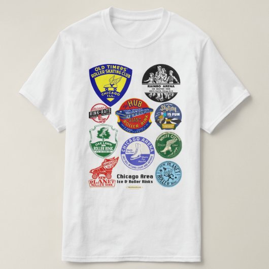 Chicago Area Ice & Roller Rinks. T-shirt (Design voorkant)